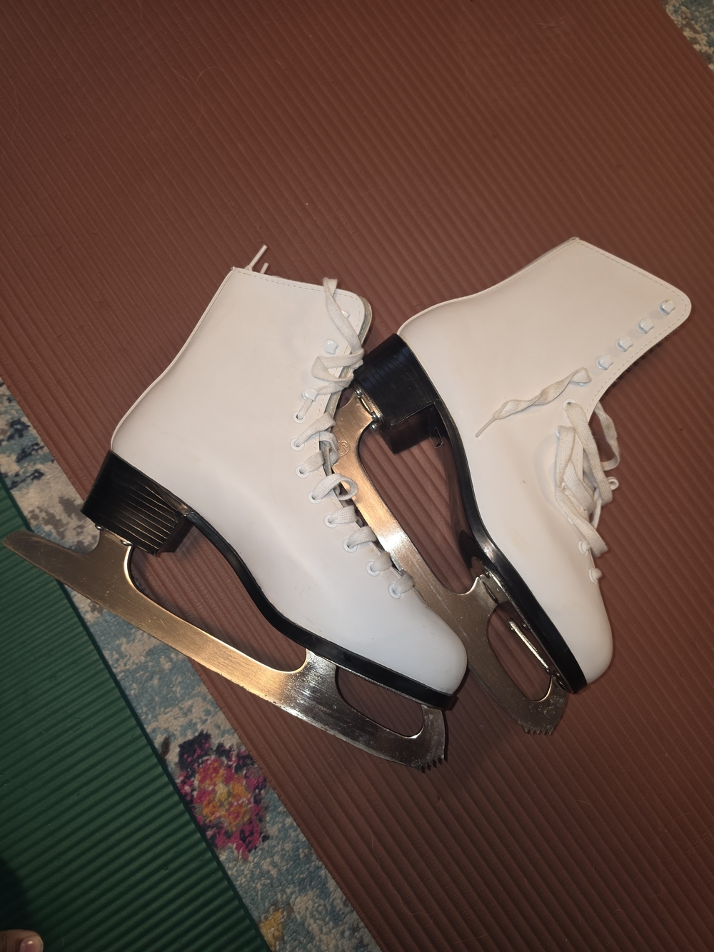 CCM White Ladies Figure Ice Skates with Silver Blades